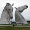 Close up view of the two Kelpies, taken from the south-east.