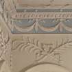 2nd floor. Stair hall, detail of frieze and plasterwork.