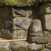 Detail of architectural fragments on right hand side of recess (including scale)