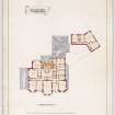 Drawing of bedroom floor plan, Dean Park House, Edinburgh.