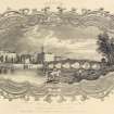 Engraving of View of The Old Bridge, Park Place & C (from the south side of the River