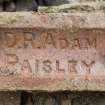 Close up of brick from rubble / made-up ground, direction