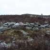 Remains of outer face of main rampart to the E of the junction with the annexe, direction NW