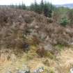 Sligthly eroded path along the main rampart on the N side of the fort, direction W