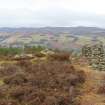 View towards Cairns 6, 8 and 11 along the rampart along the E side of the fort, direction N