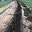 Cable trench nearing completion with 1.00m scale, direction W