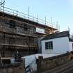 Rear elevation of buildings from Back Station Road, direction facing NE