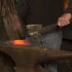 Hammering peat cutter head on anvil