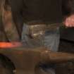 Hammering peat cutter head on anvil