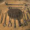 View of selection of forge tongs