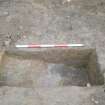 Area 3C. NW-facing section of slot into cut [207] facing SE