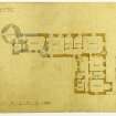 Ground Floor Plan. Proposed restoration and additions for Wm Burrell (not executed).
R S Lorimer
