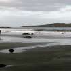 A view of the wreckage of the Tom Telford on Staffa Bay looking East with the island of Staffin in the background. Photo provided by scallop diver David Oakes (Copyright D.  Oakes 2015).