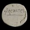 Verso of plaster cast intaglio of two men's heads inscribed 'Socrates'.