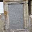 Rodel churchyard. Burial enclosure. Commemorative panel to Norman Macleod of Berneray.