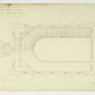 Drawing showing plan of gallery floor timbers, Morton Parish Church, Thornhill.