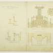 Drawing showing details of pulpit and seats, Morton Parish Church, Thornhill.