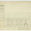 Drawing showing South elevation and side window, Morton Parish Church, Thornhill.