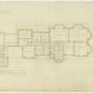 Drawing showing plan of principal floor, Ninewells House.
