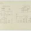 Drawing showing elevations and sections, Ninewells House.