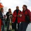 Working shot; staff on ferry. Amy Gillespie, Angela Gannon, Ian Parker, George Geddes.