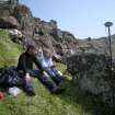 Working shot of recording in Carn Mor. Mary Harman and Alex Hale (RCAHMS).