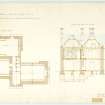 Masters House - Plan of attic & section. With measurements
(Wm.Burn) 131 George St.Edin.1833