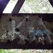 An example of graffiti on the steel latice work supporting the decking.