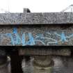 Graffiti on the west parapet of the bridge.