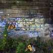 Graffiti on wall at the west end of the graving docks.