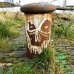Mooring post bearing graffiti north of graving dock no. 1.