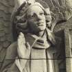 Detail of angel on west buttress of shrine exterior, Scottish National War Memorial, Edinburgh Castle.