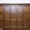 Langgarth, Stirling. Ground floor cloakroom. Detail of wooden panelling.
