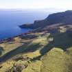 Oblique aerial view of Hallaig showing the township, cultivation remains and the sheep fank.