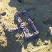 Oblique aerial view of the building at Hallaig.