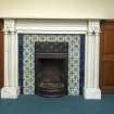 Detail of fireplace in first floor SE bedroom.