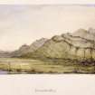Watercolour view of fort at Drem.