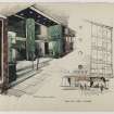 Perspective design for Owen Owen department store, Coventry by Sir Basil Spence