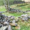 Walkover survey, Site 3, Building 1, viewed from the N, Pitmackie Hydro-Electric Scheme, Glen Quoich, Perthshire