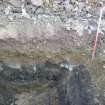 Archaeological evaluation, Trench 5 W facing section showing stone setts, Post Office Sorting Depot, Brunswick Road, Edinburgh