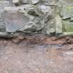 Ph1. Red blaes beneath Merchiston Tower wall supporting stones