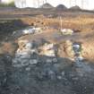 Excavation, Stone footings [012] and cobbling [011] from E, Craigpark Quarry, Ratho, Edinburgh