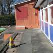 Historic building recording, Bowling Club Pavilion, general view of W wing gable from E, Royal Edinburgh Hospital, Edinburgh