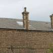 Historic building recording, S elevation, Detail of chimney from SSW, 24-26 West Harbour Road, Edinburgh