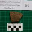 Trench 1 photograph, Pottery Fragment SF9, Colpy