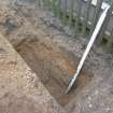 Watching brief, Test pit 4 post-excavation from E, Bonnybridge, Antonine Wall: Castlecary - Seabegs - Rough Castle