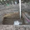 Watching brief, Test pit 3 post-excavation from SE, Bonnybridge, Antonine Wall: Castlecary - Seabegs - Rough Castle