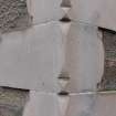 Historic building recording, Building A, Corner detail of SW quoins on W elevation from SW, Ashludie House, Monifieth, Dundee