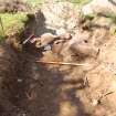 Archaeological Evaluation photograph, Lower Gauls Barrow, Retaining wall 0204