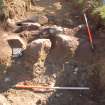 Archaeological Evaluation photograph, Lower Gauls Barrow, Retaining wall 0204